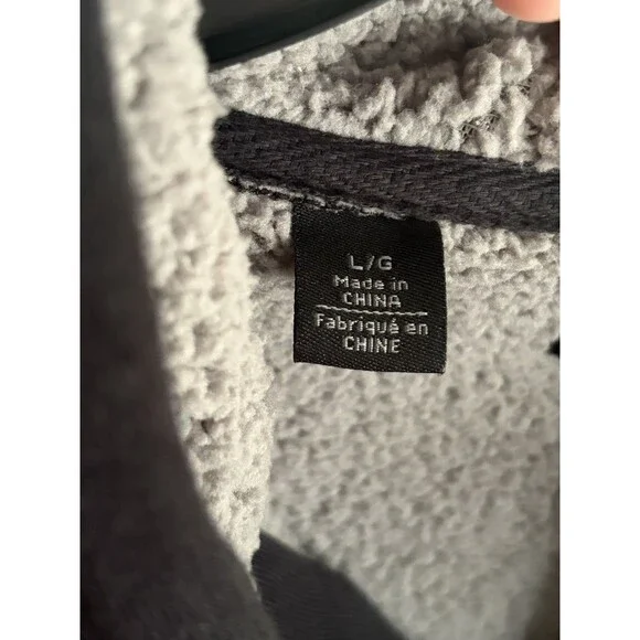 Buffalo David Bitton Jacket Mens Large Black Full Zip Up Hoodie Sherpa Lined - Picture 5 of 5